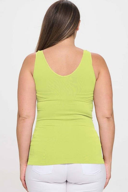 Yelete Seamless U or V-Neck Longline Tank plus