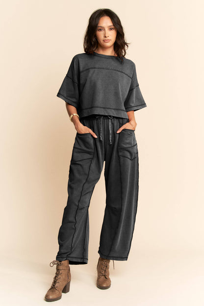 Davi & Dani Mineral Washed Barrel Pants