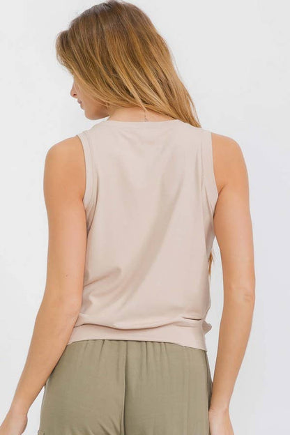 Women's Ribbed Viscose Crew Neck Loose Fit Tank XL