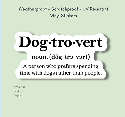 Dogtovert Dictionary Meaning Dog Sticker