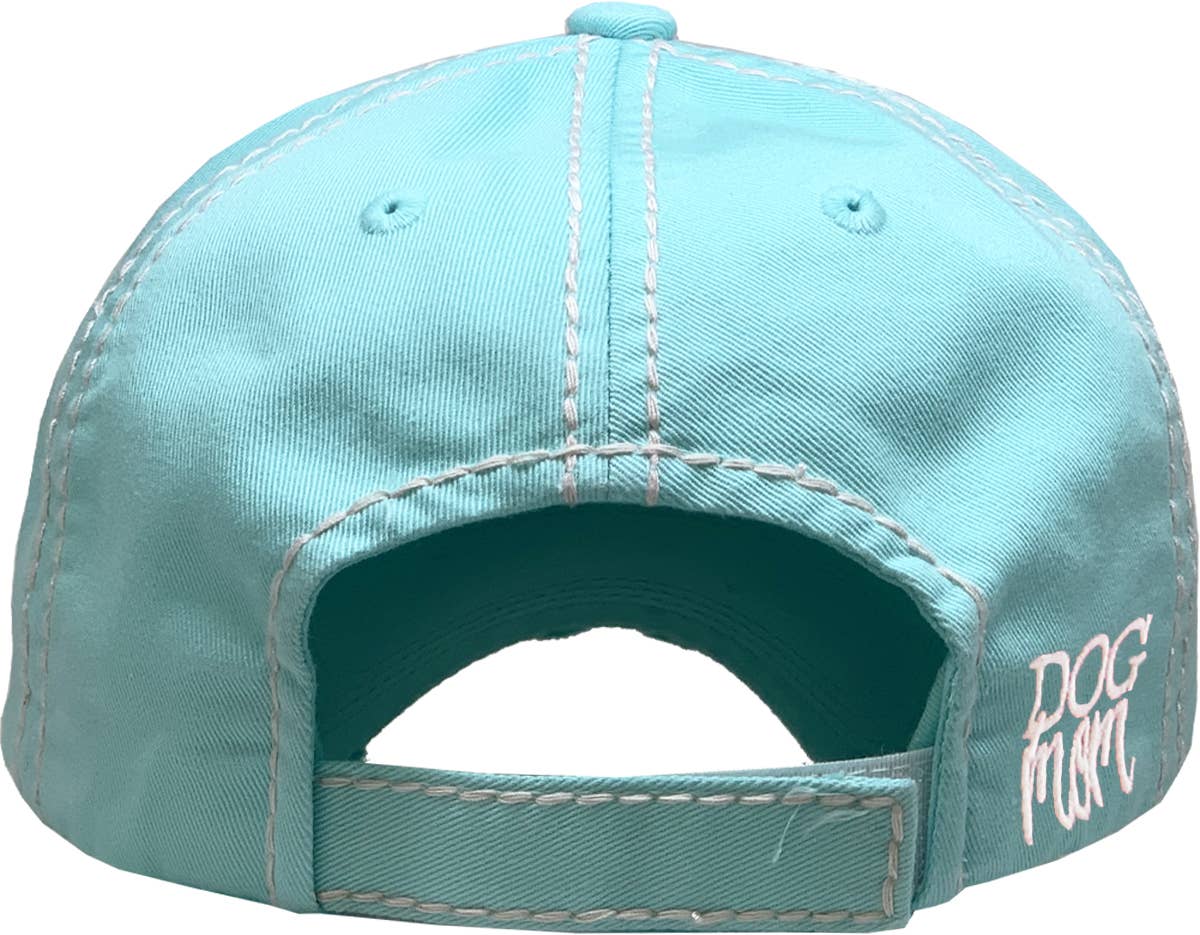 DOG MOM WASHED VINTAGE BALLCAP: BLK