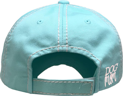 DOG MOM WASHED VINTAGE BALLCAP: BLK
