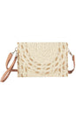 MB0297 Mixed Color Detail Straw Clutch/Crossbody Bag