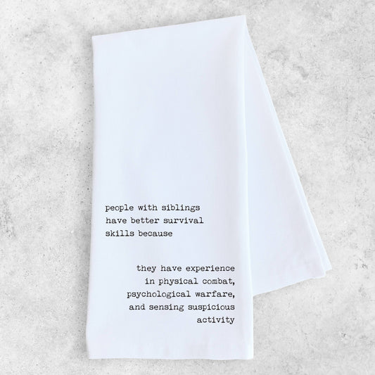 Sibling Survival Skills - Tea Towel 