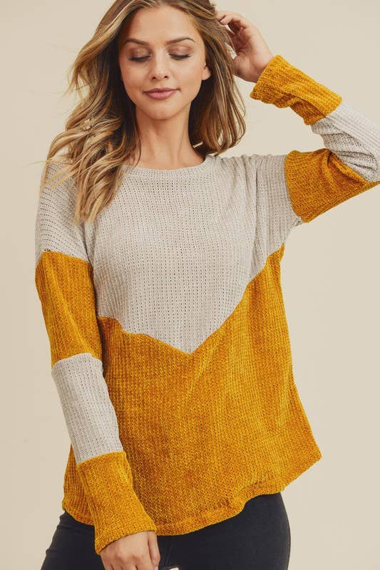 LMT1116-S-Chunky Velvet Sweater