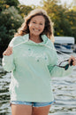 Lakegirl Burnout Wash Fleece Hood in Light Teal