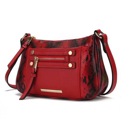 Essie Snake embossed Vegan Leather Crossbody by Mia K