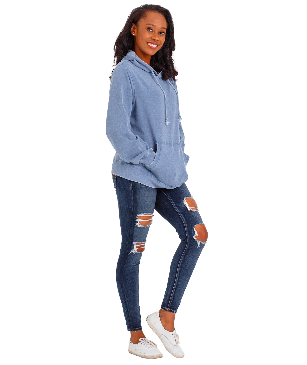 Unisex Fit Burnout Fleece Pullover Hoodie