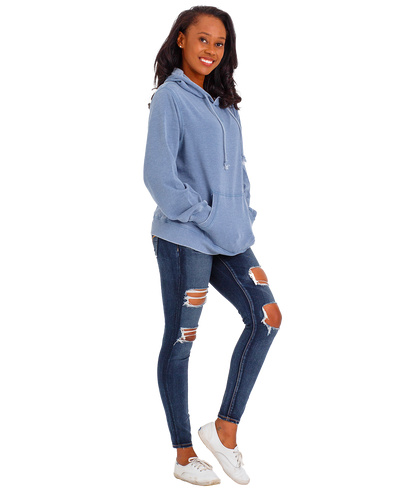 Unisex Fit Burnout Fleece Pullover Hoodie
