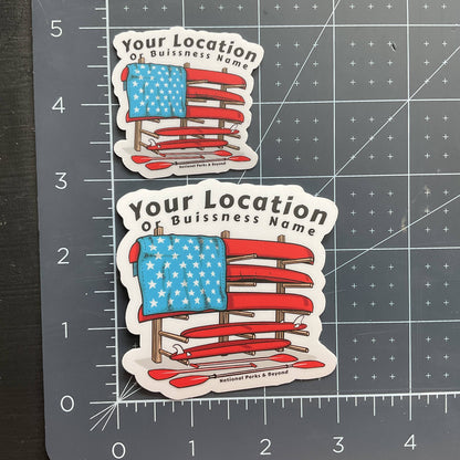 Customizable American Flag Watercraft 3" & 2" Vinyl Sticker