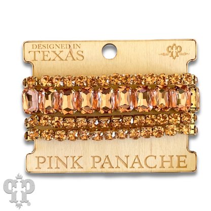Four strand mixed rhinestone bracelet, two sizes