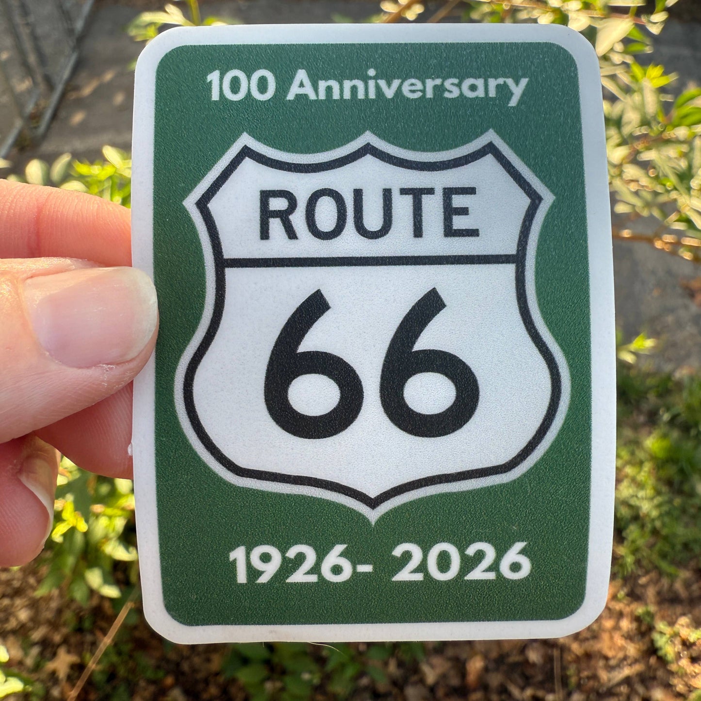 100 Anniversary of Route 66 Highway Sign - 3" Vinyl Sticker