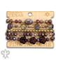 Glass bead variety mix bracelet stack - LC