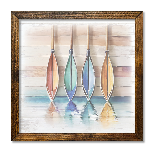 TIMBERLAND FRAME WATERCOLOR COLORFUL OARS