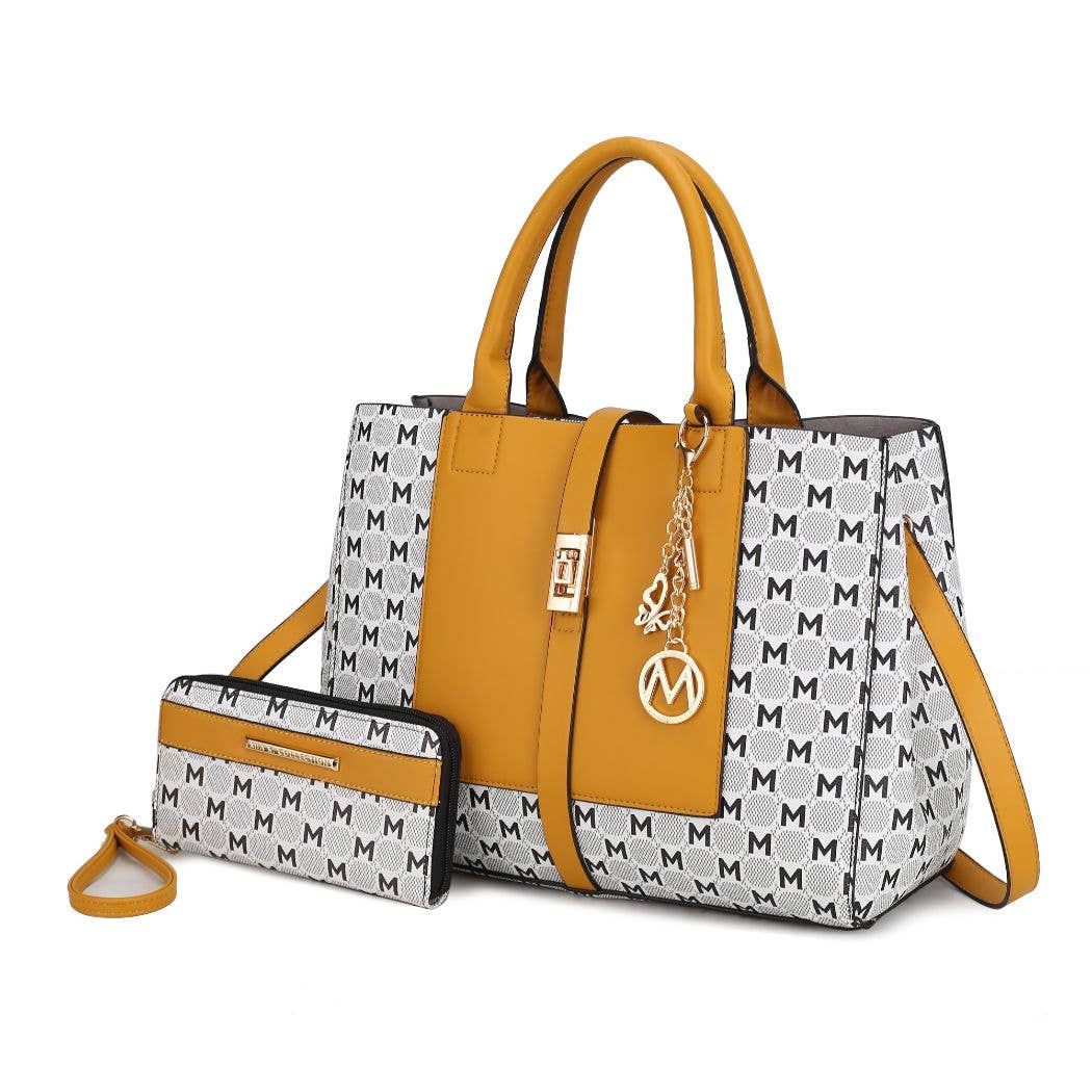 MKF Yuliana Circular M emblem Satchel Bag by Mia K