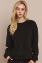 Yelete Relaxed Fit Corduroy Rib Knit Top TP2403