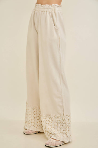 Mineral Washed Flower Daisy Long Leg Pants HP6016P1