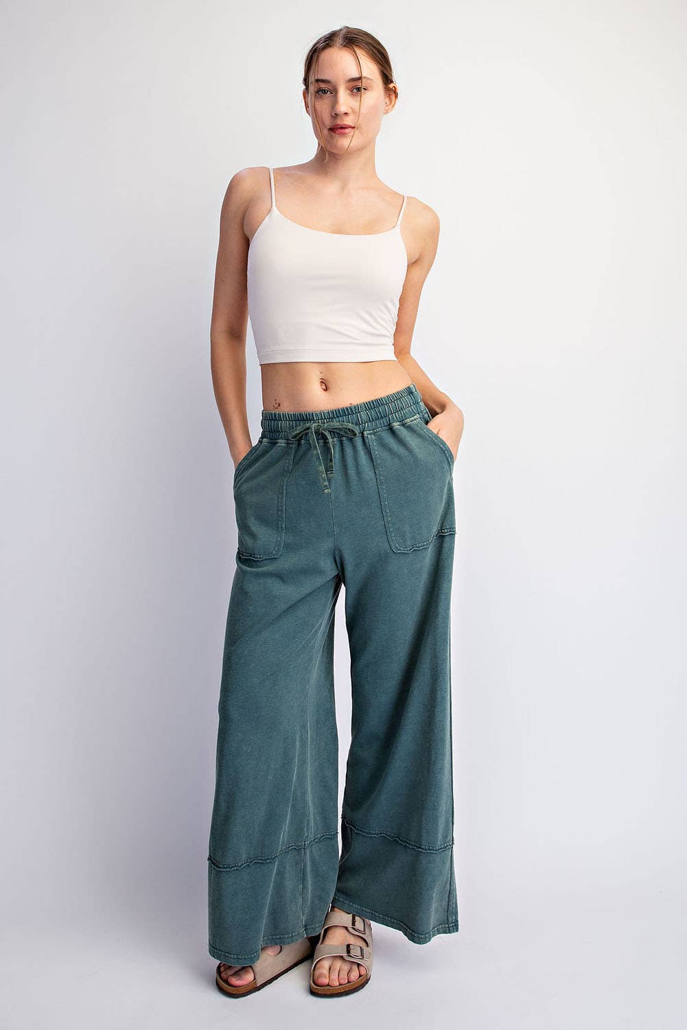 Rae Mode Mineral Washed Cropped Wide Leg Pant P6363