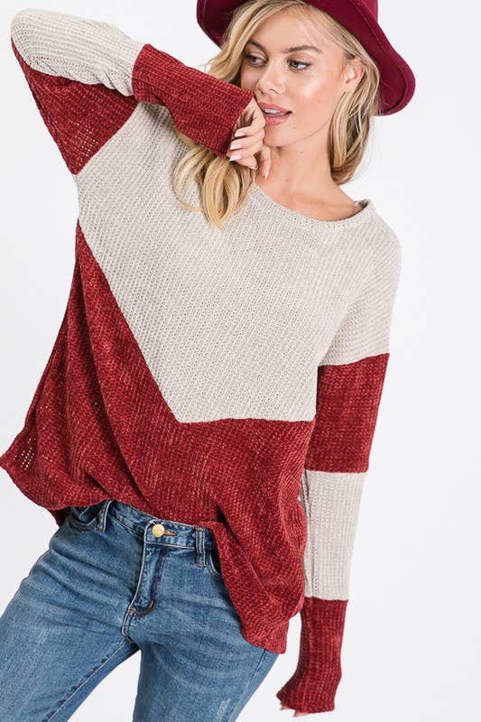 LMT1116-S-Chunky Velvet Sweater