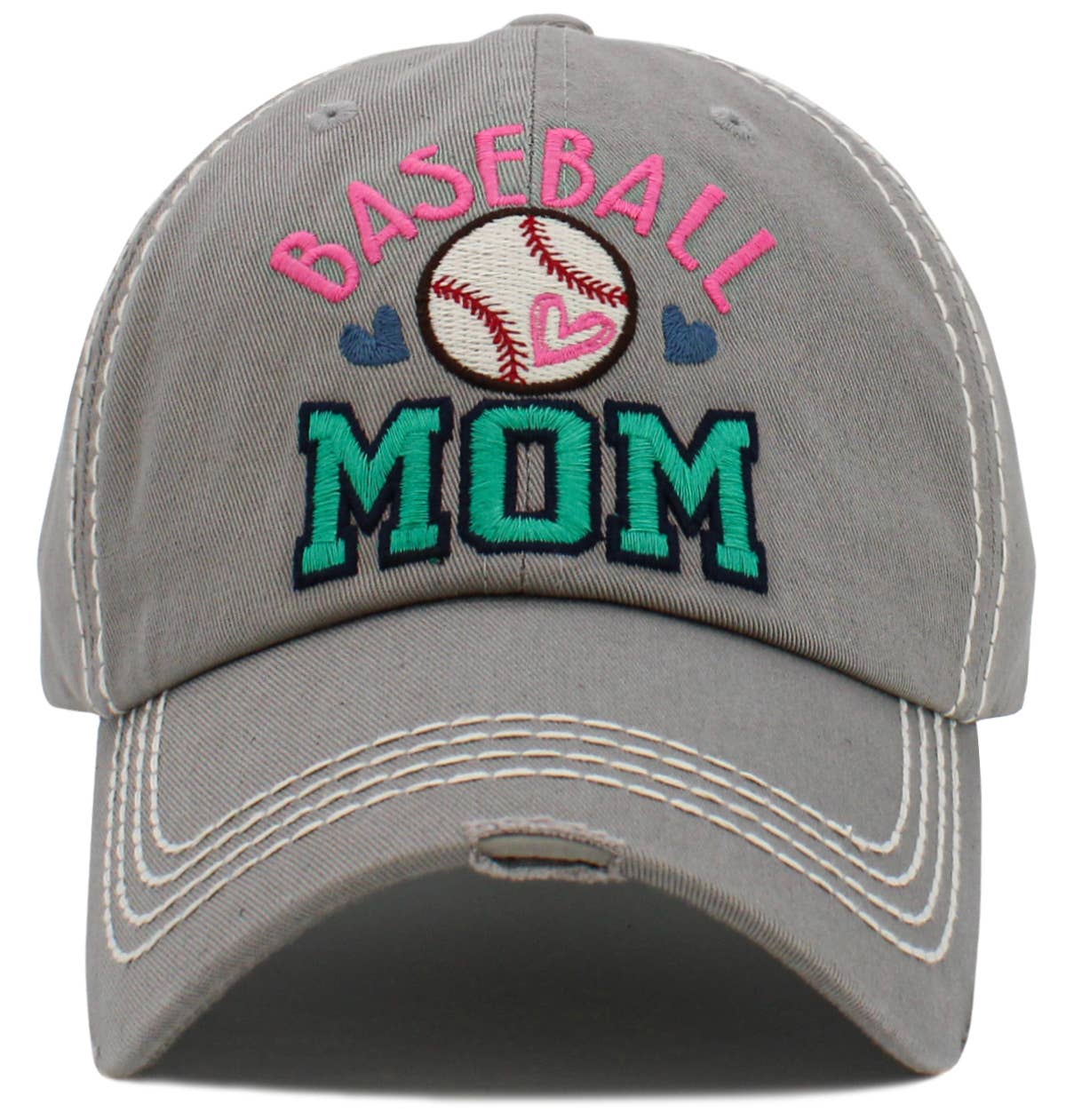 Baseball Mom Washed Vintage Ballcap: BUR