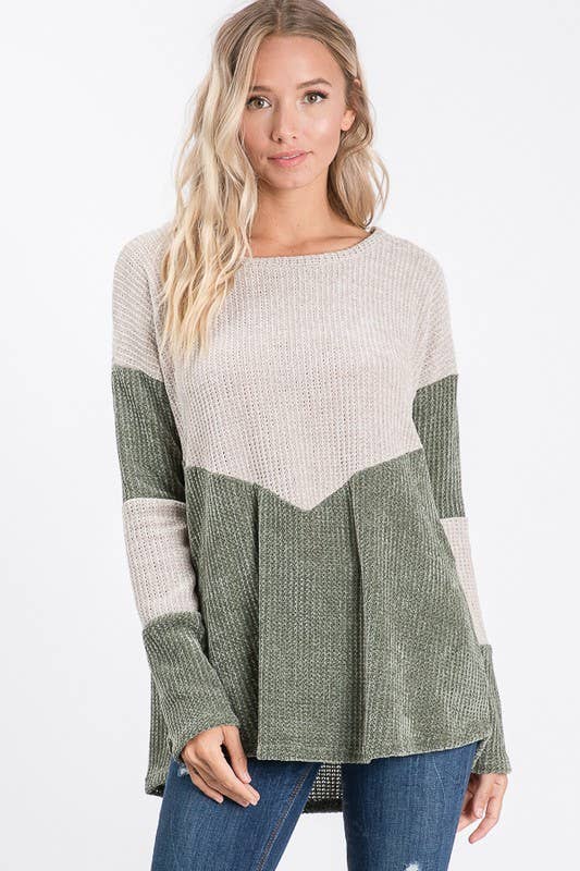 LMT1116-S-Chunky Velvet Sweater