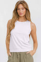 Women's Ribbed Viscose Crew Neck Loose Fit Tank XL