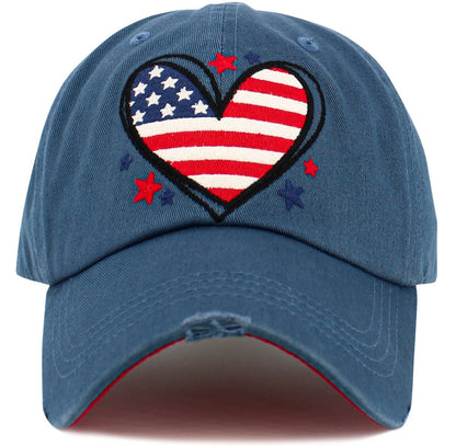 Heart Flag Vintage Ballcap