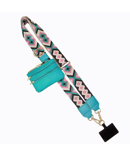 HANDBAG STRAP WITH ZIPPER POUCH PHONE HOLDER WRISTBAND
