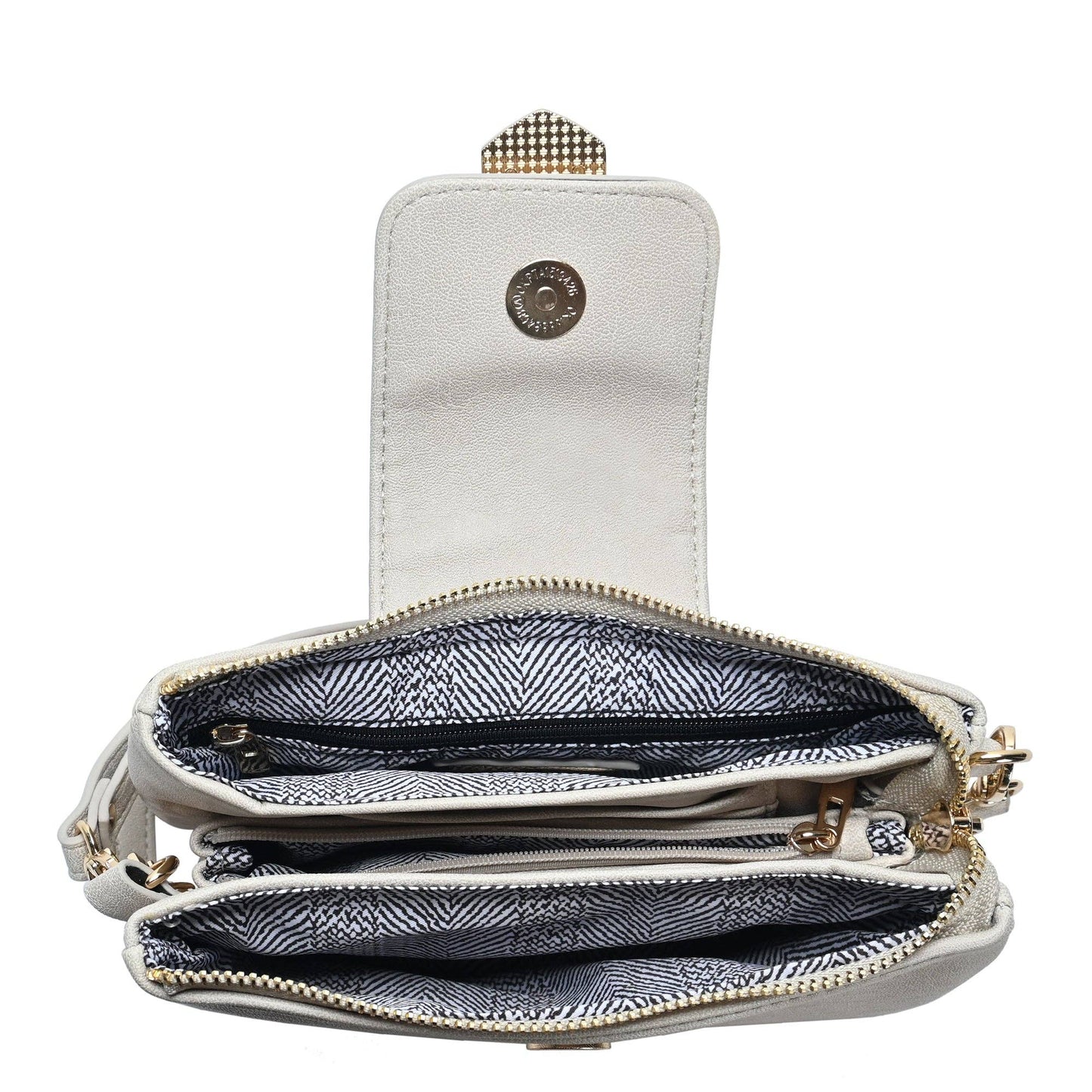 BGT48604 Tori Three Compartment Buckle Crossbody Bag: Bone