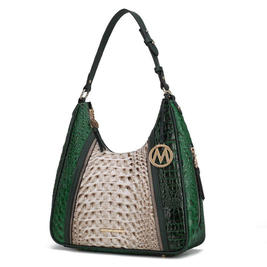 Becket Faux Crocodile Embossed Hobo Shoulder by Mia K