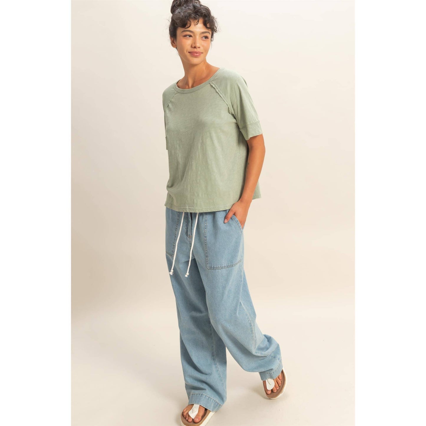 Hyfve DZ26A655 Acid Washed Boxy Tee