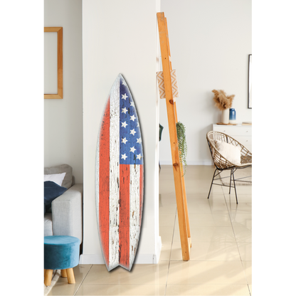 SURF BOARD WALL ACCENT US FLAG VERTICAL OR HORIZONTAL
