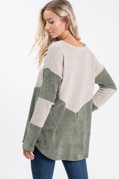 LMT1116-S-Chunky Velvet Sweater