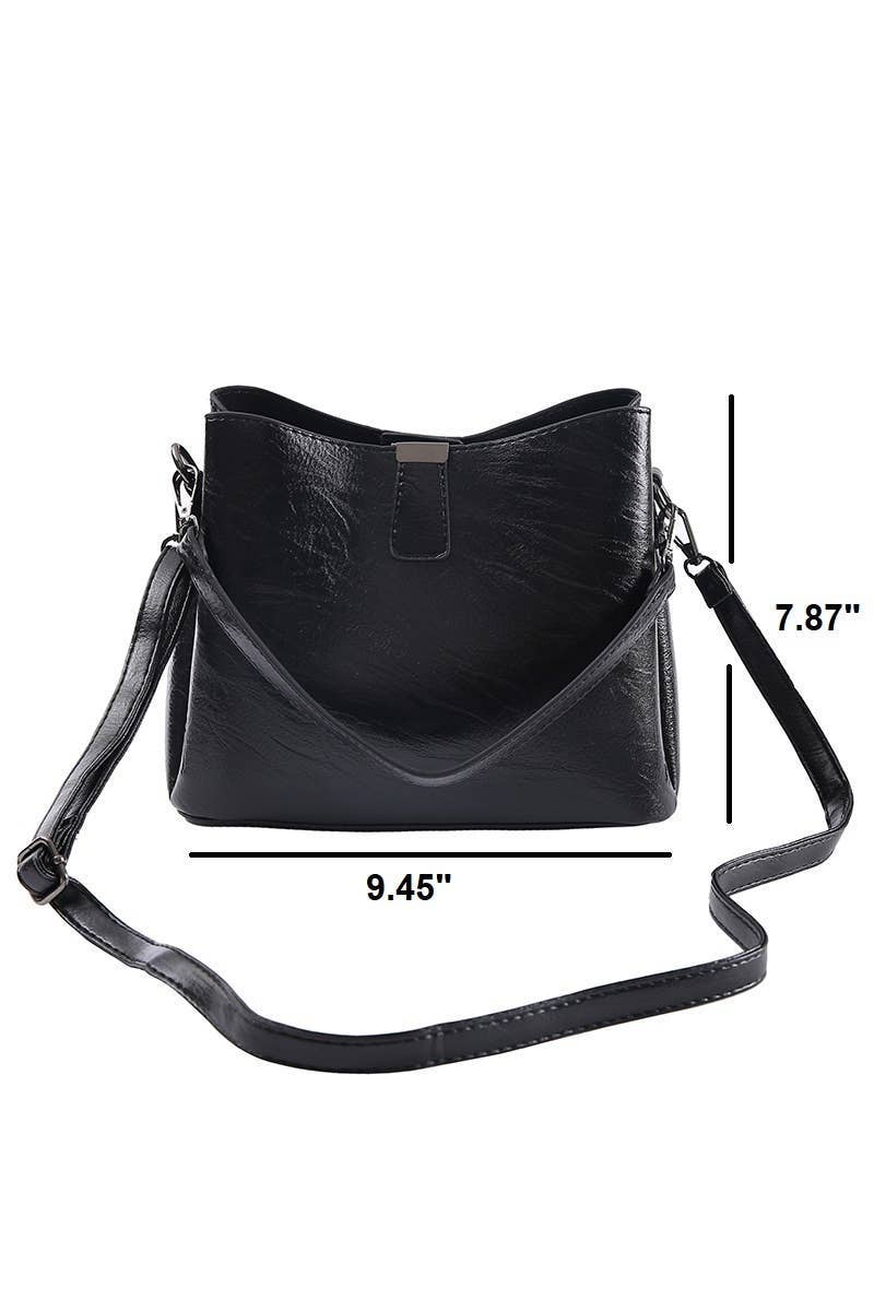 Vegan Leather Bucket Shoulder Bag