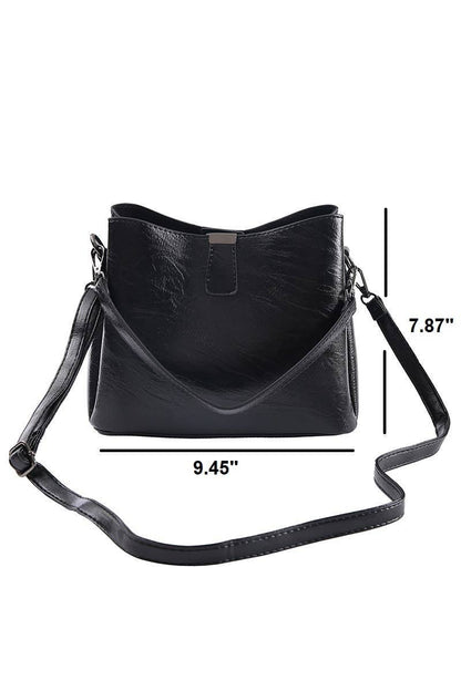 Vegan Leather Bucket Shoulder Bag