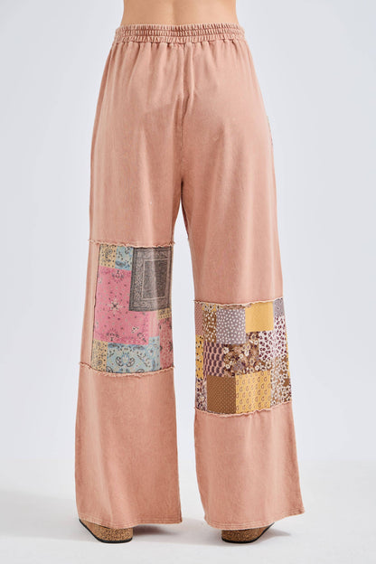 Mineral Washed Boho Block Patch pants HP6579