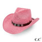 Pink Cowboy Hat With Turquoise Charm Trim Band