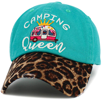 Camping Queen Vintage Ballcap: BLK