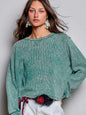 POL Vintage Washed Cut & Sew Sweater Knit Top