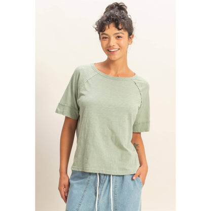 Hyfve DZ26A655 Acid Washed Boxy Tee