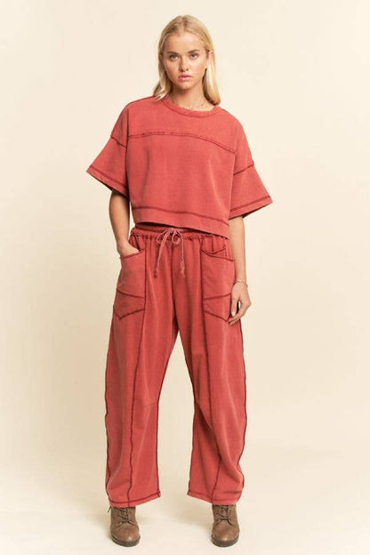 Davi & Dani Mineral Washed Barrel Pants