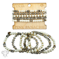 Pearl and faceted bead bracelet stack