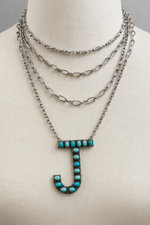Blaze Initial Necklace-Silver