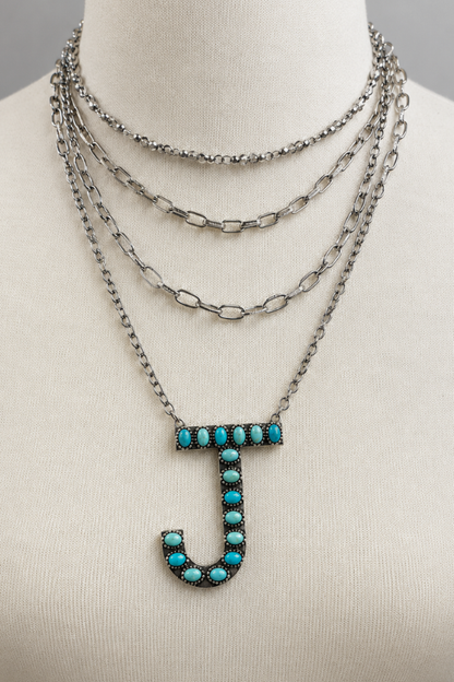 Blaze Initial Necklace-Silver