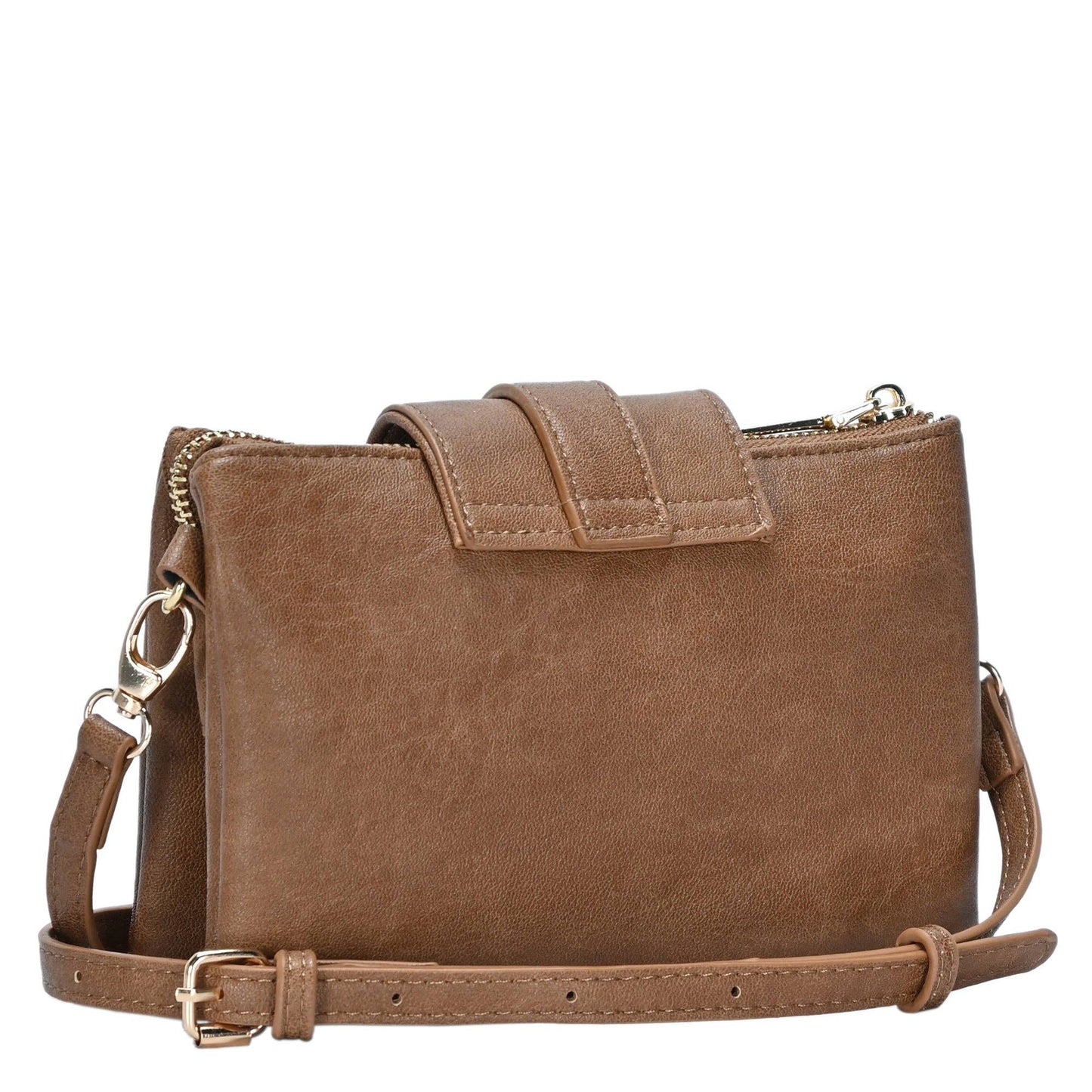 BGT48604 Tori Three Compartment Buckle Crossbody Bag: Bone