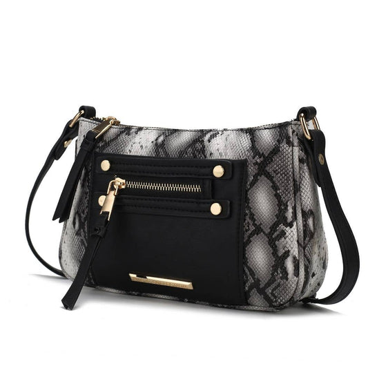Essie Snake embossed Vegan Leather Crossbody by Mia K