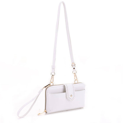 DJ60112 Abby Smartphone Wallet Crossbody: White