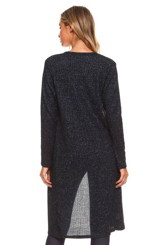 Yelete Metallic Knit Longline Cardigan CRD002