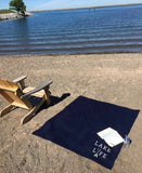 Lake Life Beach Blanket - Camping Sweatshirt Blanket: CHARCOAL