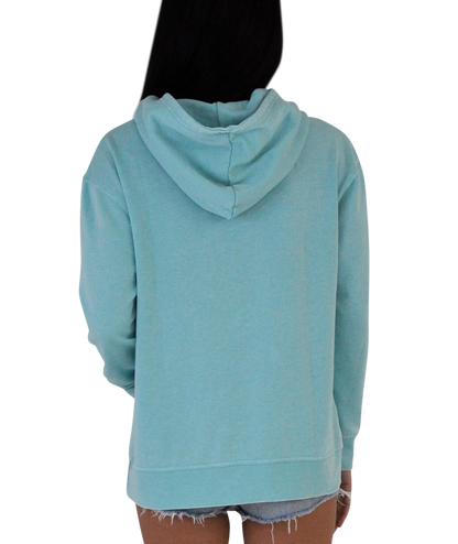 Ladies Crossover Hoodie - Garment Burnout Fleece